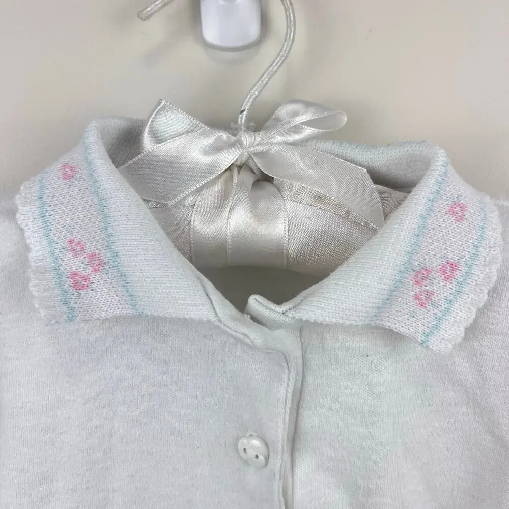 Vintage OshKosh B'gosh Short Sleeve White Flower Top 4T USA